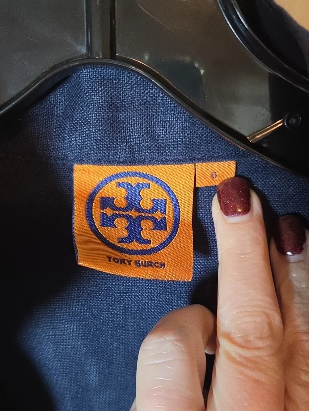 Tory Burch Linen Tory Tunic In Tonal Navy Size 6